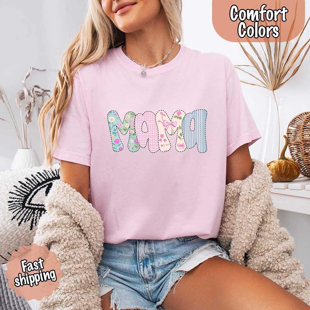 Floral Mama Comfort Colors Tee – Spring Mom Shirt or Mother’s Day Gift