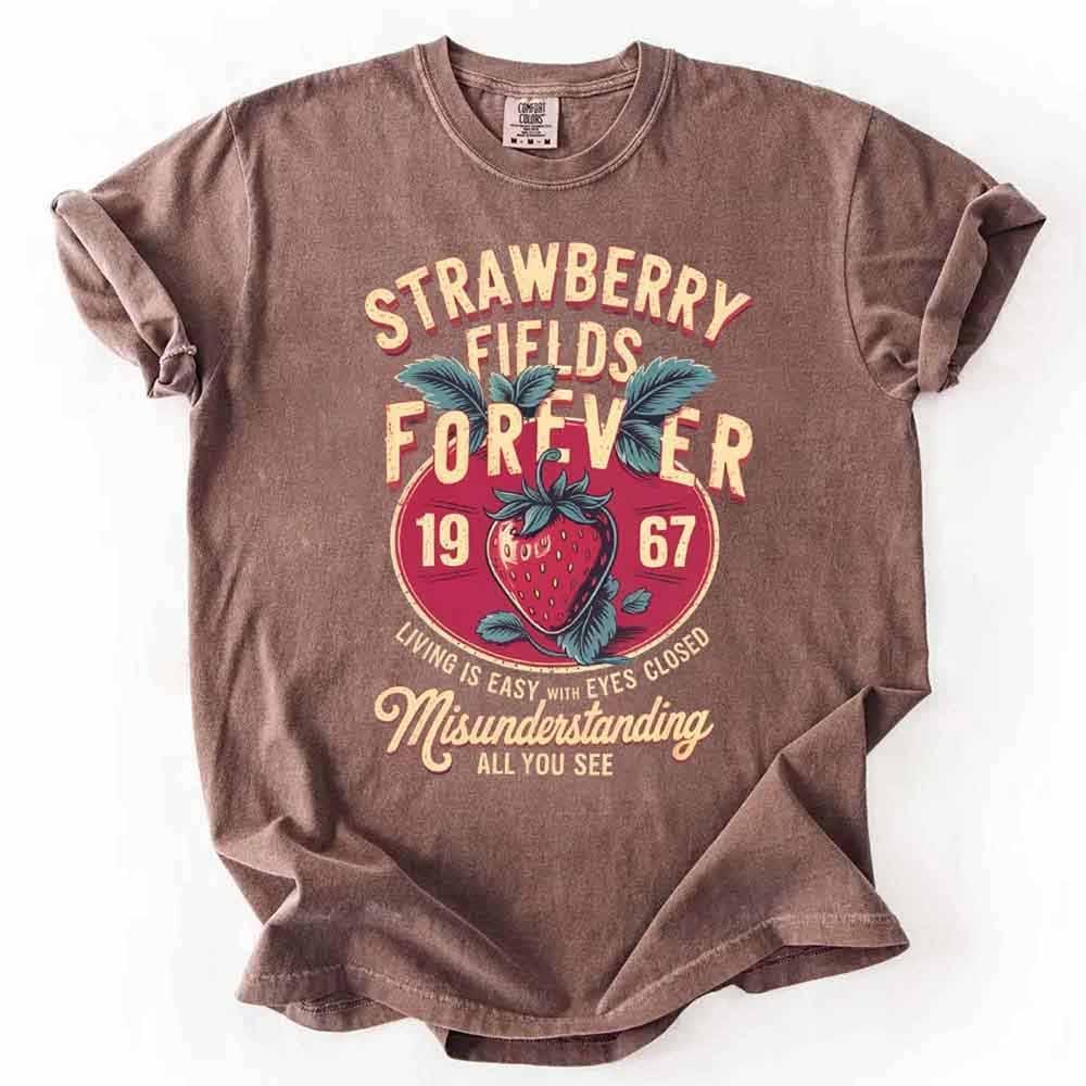 Old School Rock Band Tee – Strawberry Fields Comfort Colors Shirt