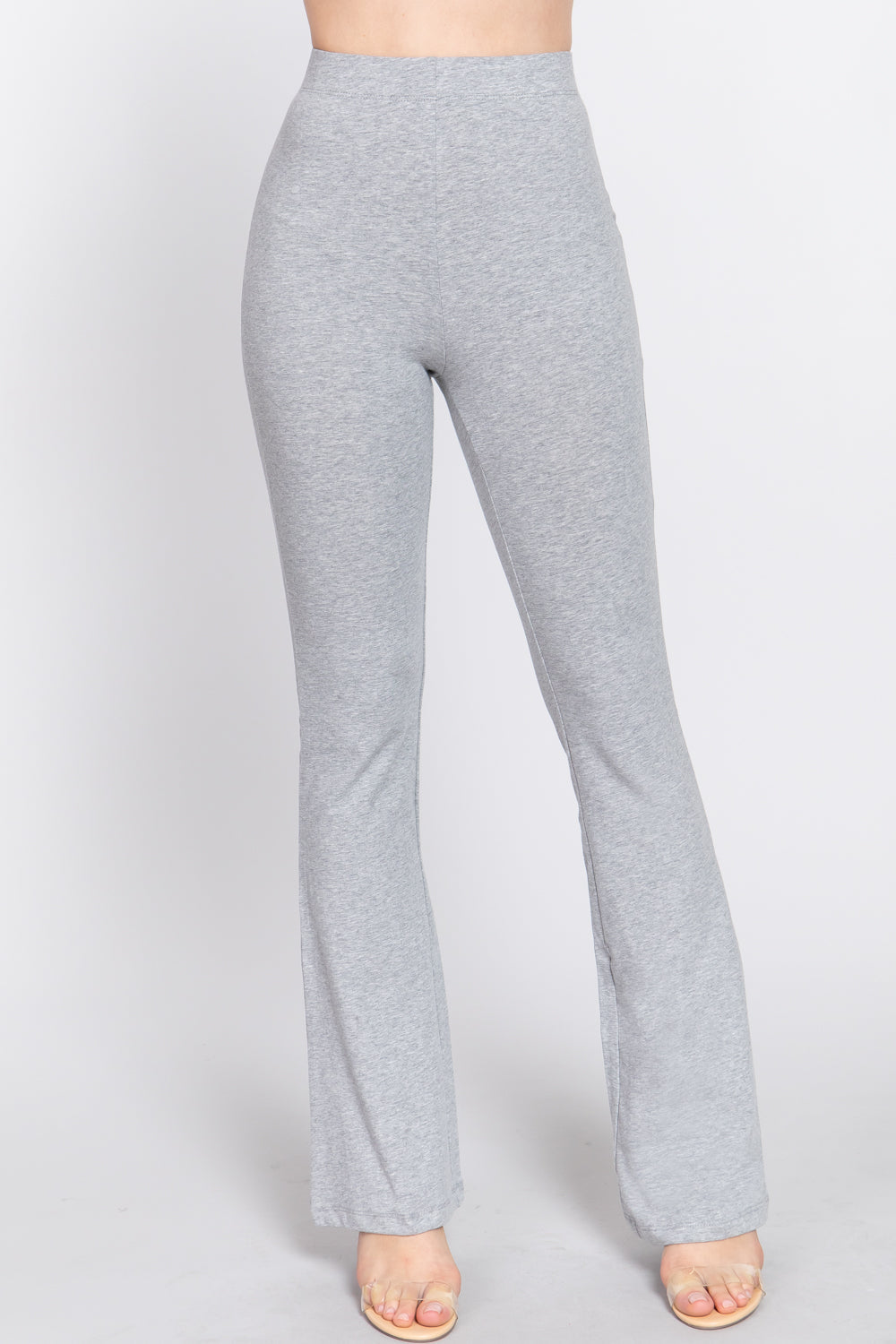Active USA - Women's Waist Elastic Slim Flare Yoga Pants - P13392