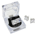 Women's 12mm Square Crystal Cubic Zirconia Stud Earrings in Clear Gift Box - Ready to