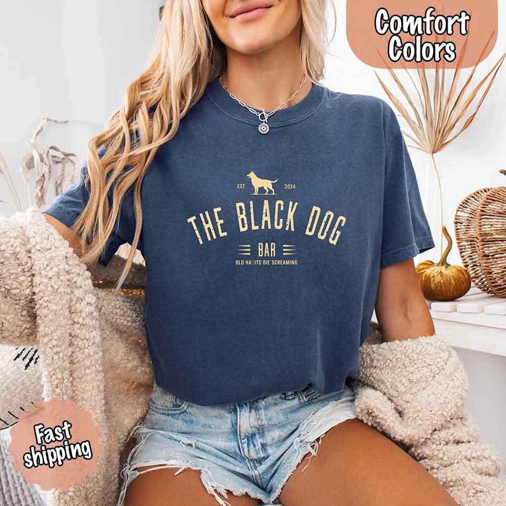 The Black Dog minimalist music graphic Comfort Colors tee