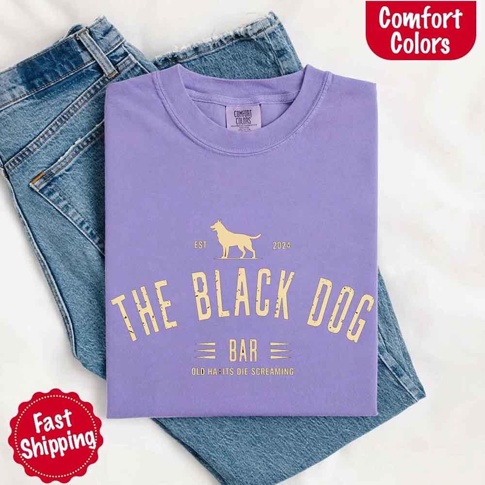 The Black Dog Comfort Colors Concert Tee – Minimalist Unisex Music Shirt