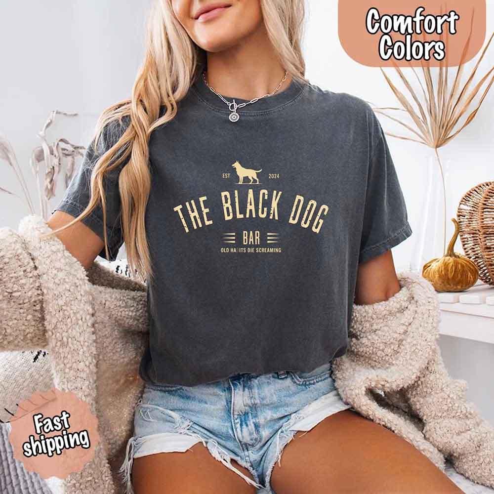 The Black Dog Comfort Colors Concert Tee – Minimalist Unisex Music Shirt