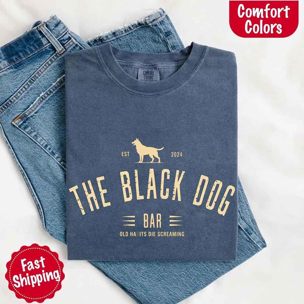 The Black Dog Comfort Colors Concert Tee – Minimalist Unisex Music Shirt