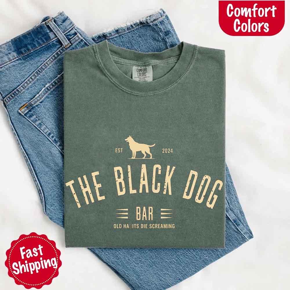The Black Dog Comfort Colors Concert Tee – Minimalist Unisex Music Shirt